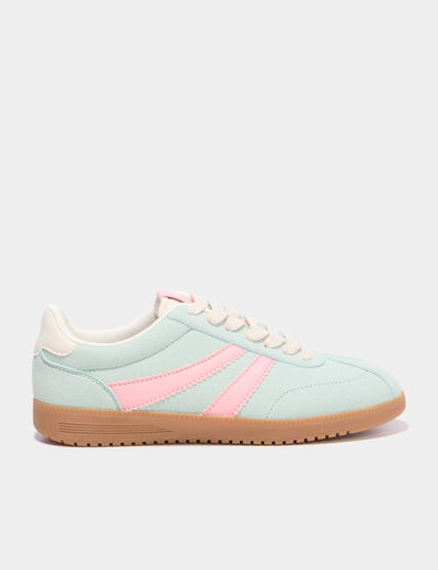 Tennis basses &agrave; lacets vert femme