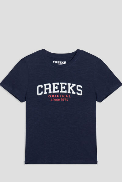 T-shirt manches courtes Creeks bleu marine garçon