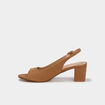 Sandales slingback su&eacute;dine bouts ouverts marron femme