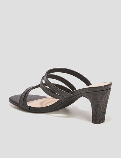 Mules à talons noir femme