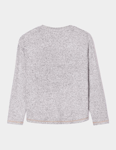 Ensemble pyjama pantalon resserré panda gris clair fille