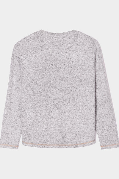 Ensemble pyjama pantalon resserré panda gris clair fille