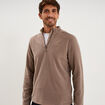 Sweat polaire col camionneur gris homme