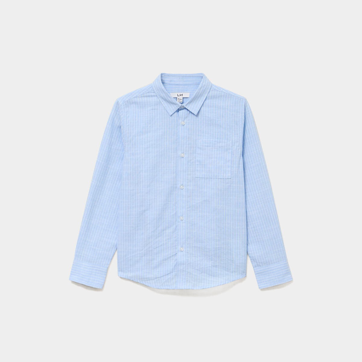Chemise manches longues coton bleu ciel gar&ccedil;on