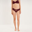 Shorty en dentelle prune femme