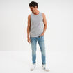 Débardeur col rond bretelles larges gris homme