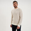 Pull c&ocirc;tel&eacute; col rond manches longues gris clair homme