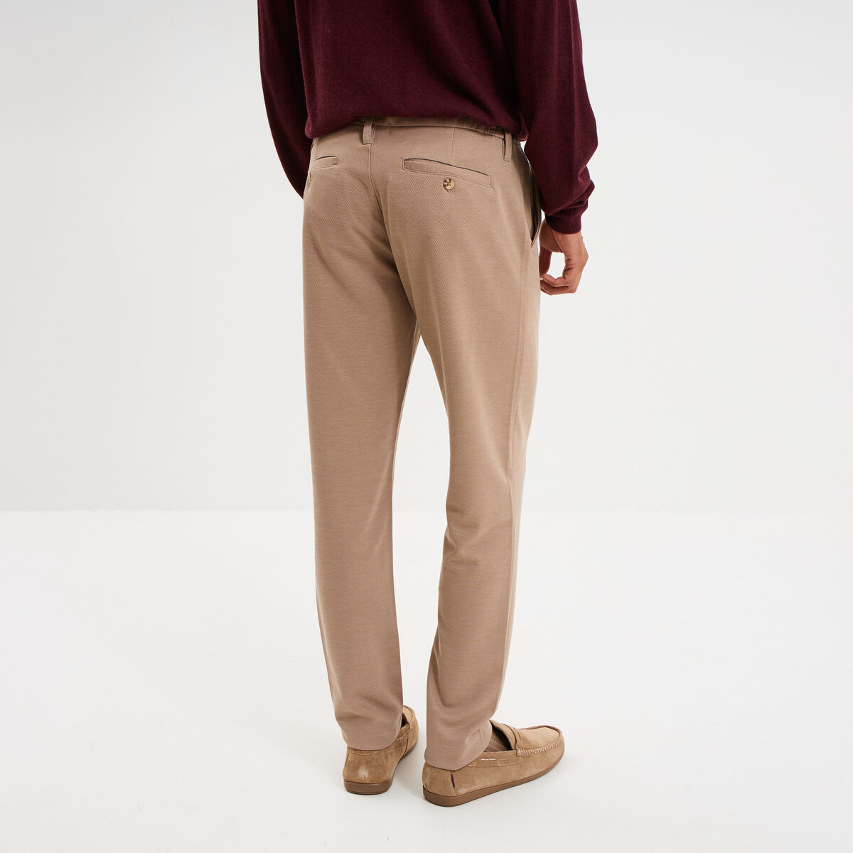Pantalon chino slim taupe homme