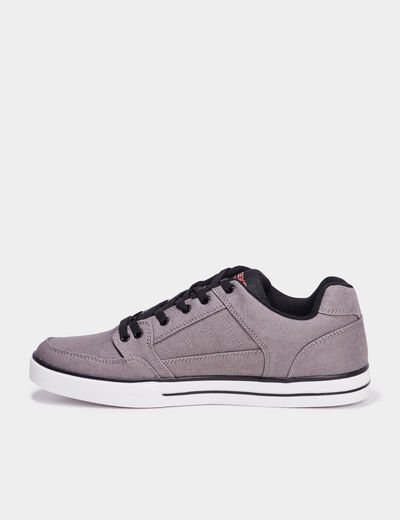 Tennis basses en toile à lacets gris homme