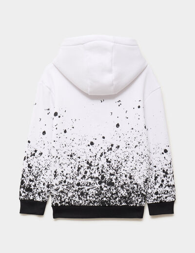 Sweat hoodie &agrave; capuche blanc gar&ccedil;on