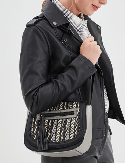 Sac besace arrondi sable femme