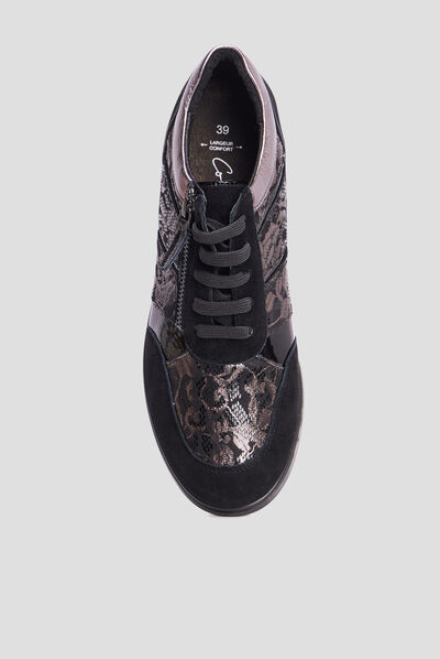 Baskets confort en cuir Confortissimo noir femme