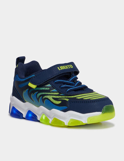 Baskets running lumineuses Liberto bleu garçon