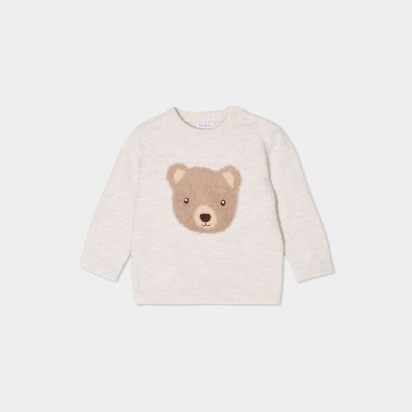 pull epaule boutonnee kimbaloo beige bebeg Pull épaule boutonnée Kimbaloo beige bébé garçon
