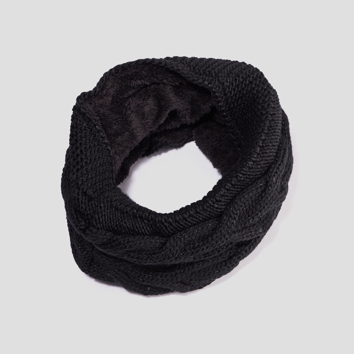 Snood avec torsades noir femme