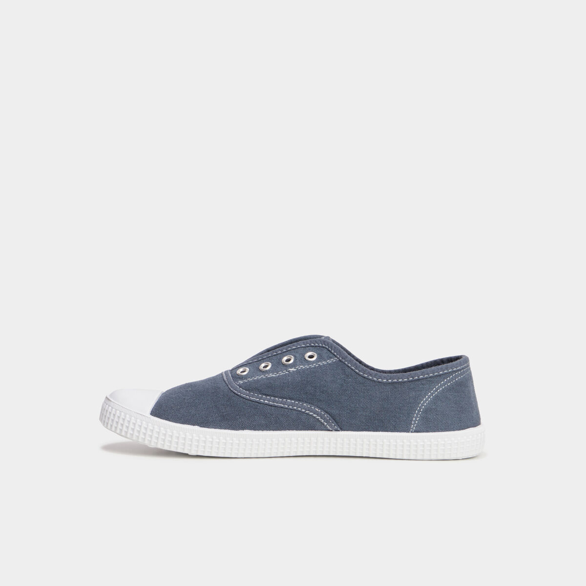 Tennis basses en toile enfilage facile bleu marine femme