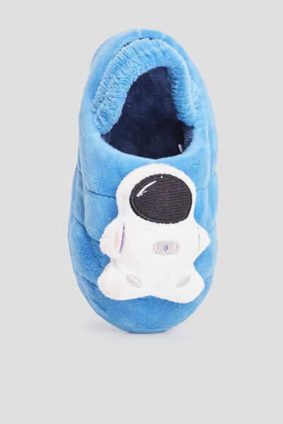 Chaussons mules avec élastique bleu garçon