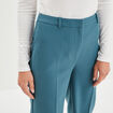 Pantalon large à pinces bleu pétrole femme