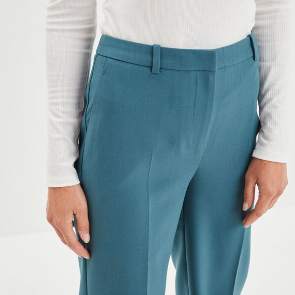 pantalon large a pinces bleu petrole femme Pantalon large à pinces bleu pétrole femme