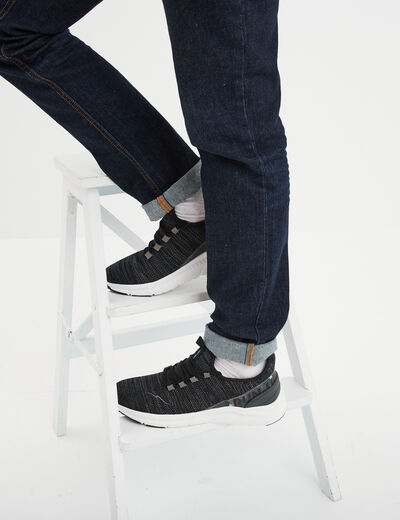 Baskets running lacets élastiqués noir homme