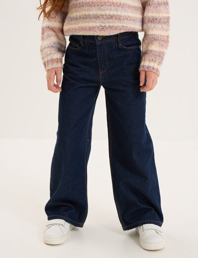Jeans large 5 poches coton Creeks denim brut fille
