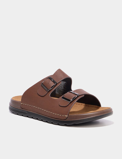 Mules avec boucles marron homme