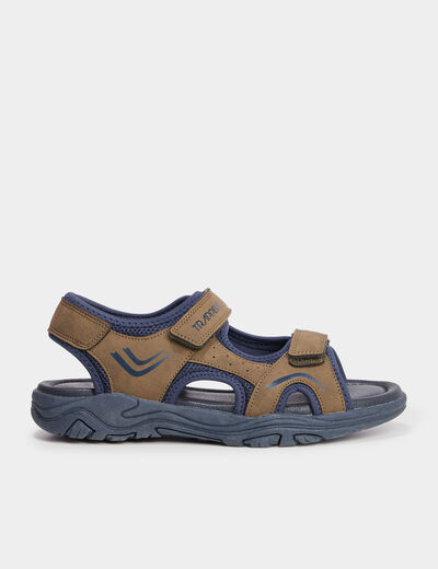 Sandales avec scratchs Trappeur vert kaki garçon