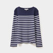 T-shirt manches longues col rond coton bleu marine fille