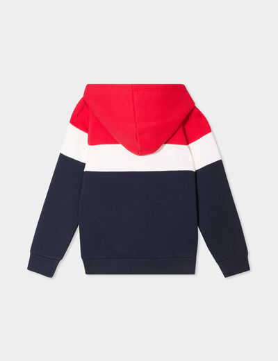 Sweat hoodie manches longues à capuche rouge garçon