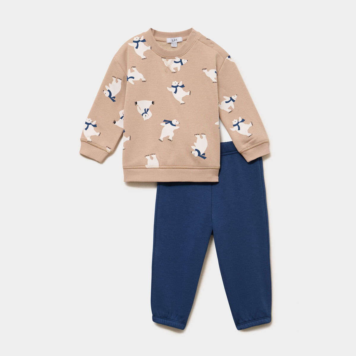 Ensemble 2 pi&egrave;ces sweat et pantalon sable b&eacute;b&eacute; gar&ccedil;on