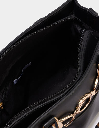 Sac &agrave; main d&eacute;tail foulard noir femme