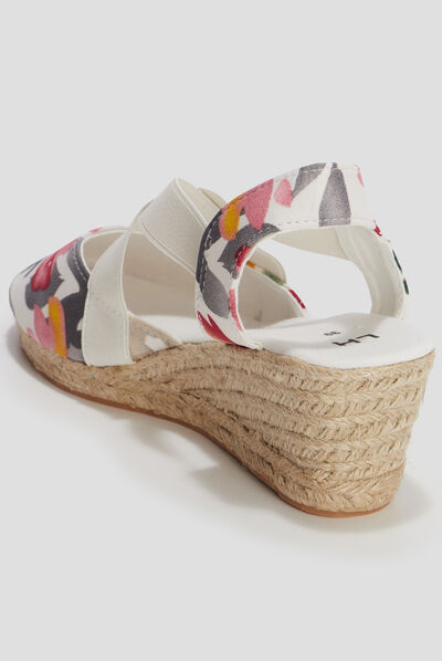 Sandales espadrilles compensées multicolore femme