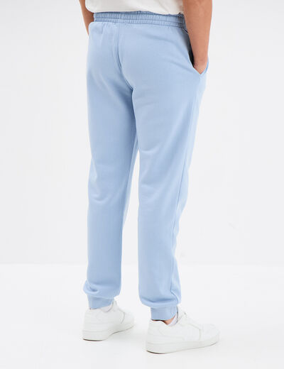 Pantalon jogging droit molleton bleu ciel homme