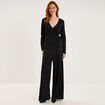 Pantalon large avec boucle noir femme