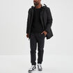 Parka mi-longue doublée à capuche noir homme