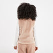 Veste fausse fourrure sans manches beige femme