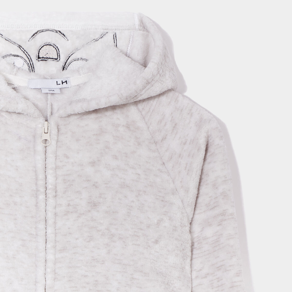 Combinaison pyjama pilou à capuche gris garçon