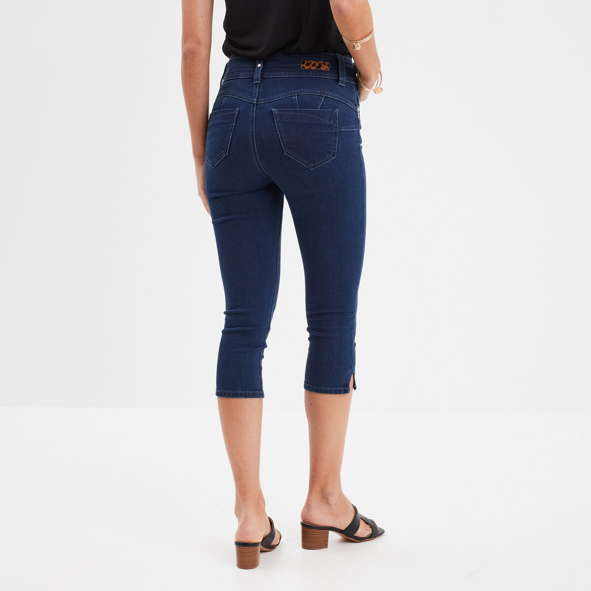 Pantacourt en jean slim Mosquitos denim double stone femme