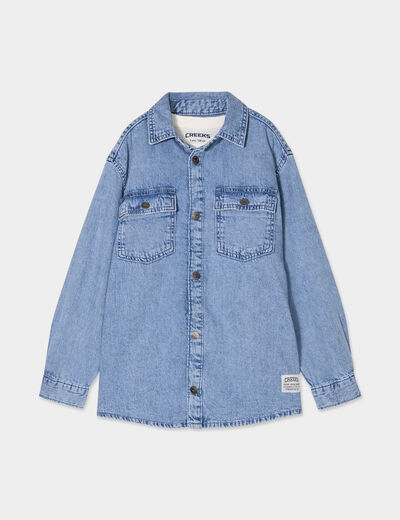Ensemble chemise et t-shirt coton Creeks denim triple stone garçon