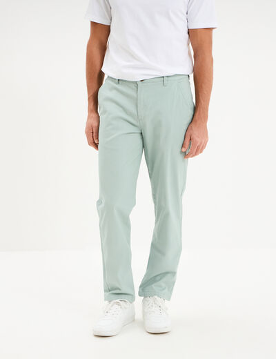 Pantalon chino droit stretch vert pastel homme