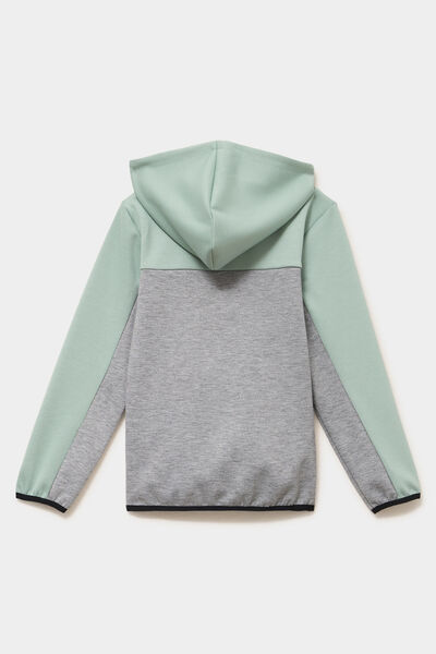 Sweat zipp&eacute; &agrave; capuche vert pastel gar&ccedil;on