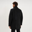 Manteau mi-long col montant zipp&eacute; noir homme