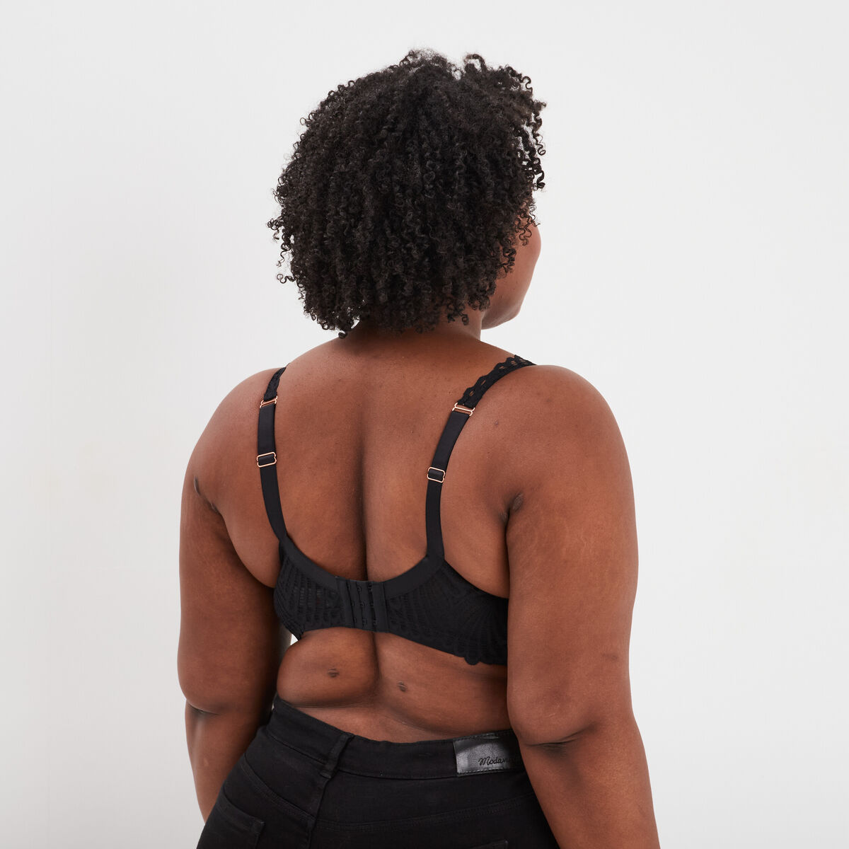 Soutien-gorge foulard à dentelle noir femme grande taille