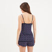 Haut de pyjama débardeur col V bleu marine femme