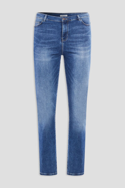 Jeans straight grande taille denim stone femme grande taille