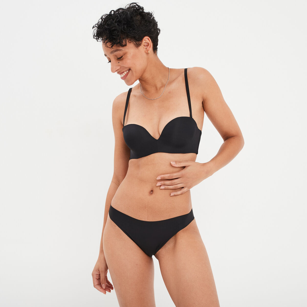 Soutien-gorge bandeau multiposition noir femme
