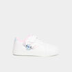 Tennis basses &agrave; scratchs Stitch blanc fille