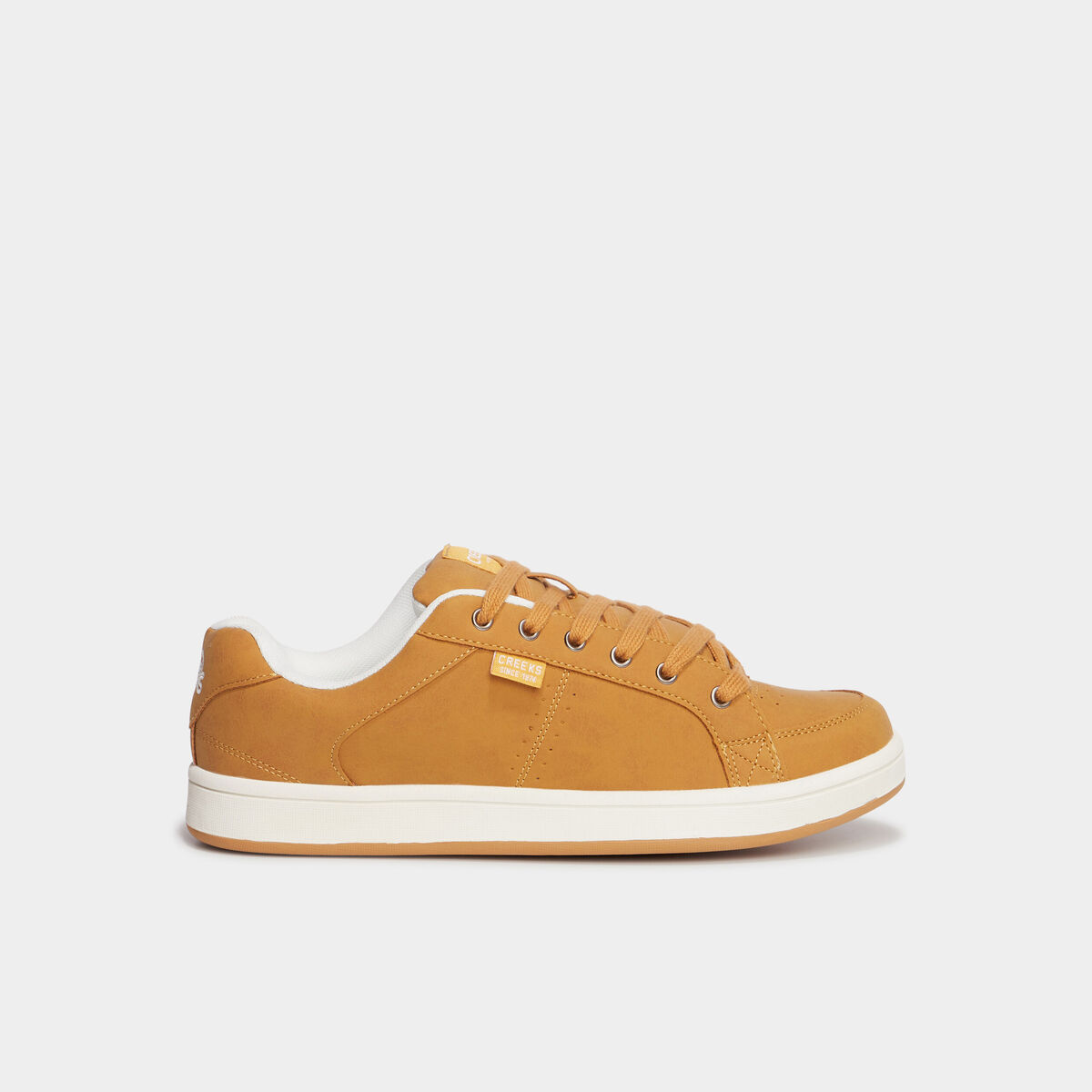 Tennis à lacets bout rond jaune foncé homme