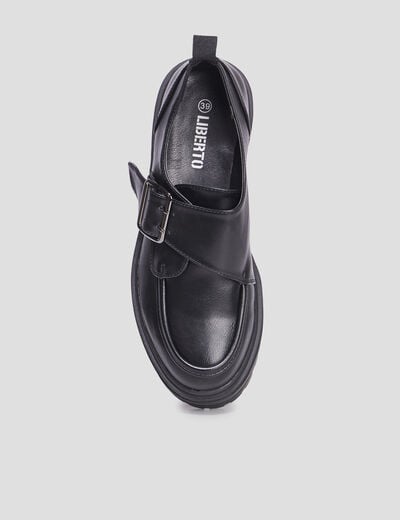 Derbies crantées avec boucle Liberto noir femme