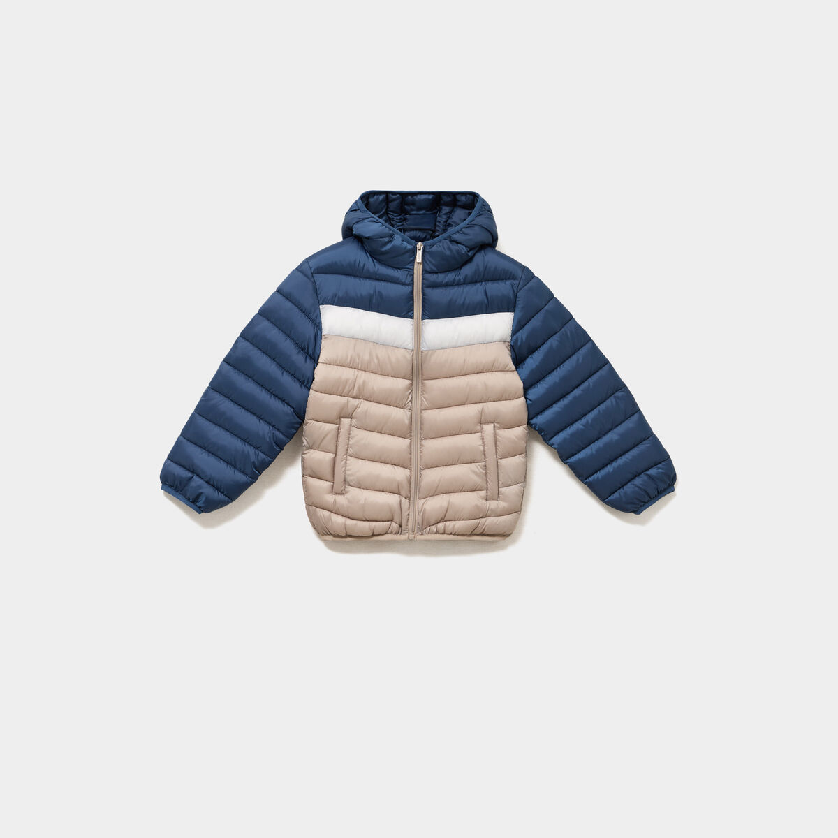 Doudoune d&eacute;perlante &agrave; capuche gris fonc&eacute; gar&ccedil;on